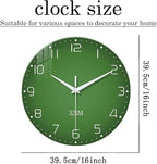 XNM Green Wall Clock for Living Room 16 Inches or Larger Modern Glass Wall - Image 3