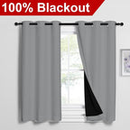 NICETOWN Silver Grey 100% Blackout Curtains 54 inches Long, Thermal Insulated - Image 2