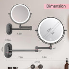 FUNTOUCH 5000mAh Rechargeable Wall Mounted Lighted Makeup Vanity Mirror - Image 6