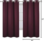 LEMOMO Burgundy Red Blackout Curtains 42 x 63 Inch Length/Set of 2 Curtain - Image 10