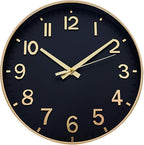 HZDHCLH Wall Clocks Battery Operated, Wall Clock Black Gold, 12 inch Wall Clock by HZDHCLH