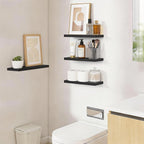 BAYKA Floating Shelves for Wall, 15.7in Wall Mounted Rustic Wood Shelves for - Image 4