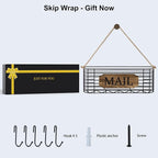 SRIWATANA Mail Holder, Rustic Mail Organizer Wall Mount Hanging Mail Sorter - Image 3