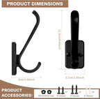 Coat Hooks Wall Mount Heavy Duty - Image 2