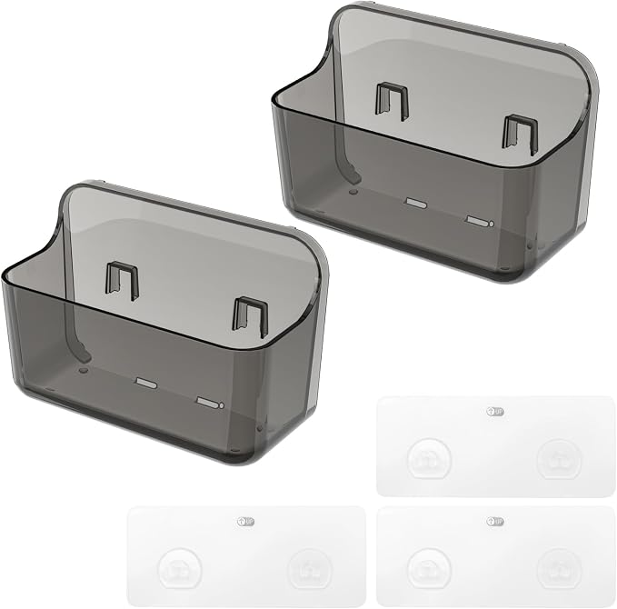 Diesisa 2pc Acrylic Wall Mount Organizer, Adhesive Cabinet Door Organizer - Image 9