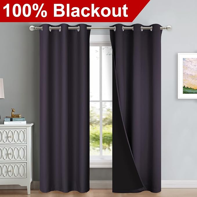 NICETOWN Full Shade Curtain Panels, Pair of Thermal Insulated & Energy - Image 2