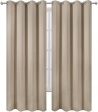 LEMOMO Blackout Curtains 52 x 108 inch/Khaki Curtains Set of 2 Panels/Thermal - Image 2