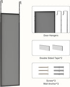Kosmonia 48x14 Inch Full Length Tempered Glass Door Mirror - Image 7