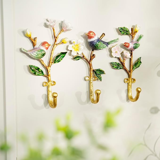Vintage Wall Hooks Decorative Rack Hangers, 3 Pack Metal Wall Mounted Hook - Image 3