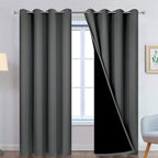 Yakamok 100% Dark Gray Blackout Window Curtain Panels Full Light Blocking Drapes by Yakamok