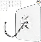 Latoxcaa Heavy Duty Adhesive Hooks 20-Pack: Holds 22lb, Strong Reusable & by Latoxcaa-SpaceMaster