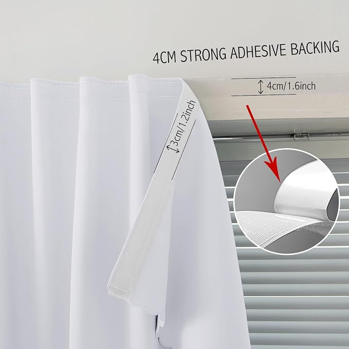 Portable Light Blocking Curtains Self-Stick Design, Removable Adhesive Window - Image 7