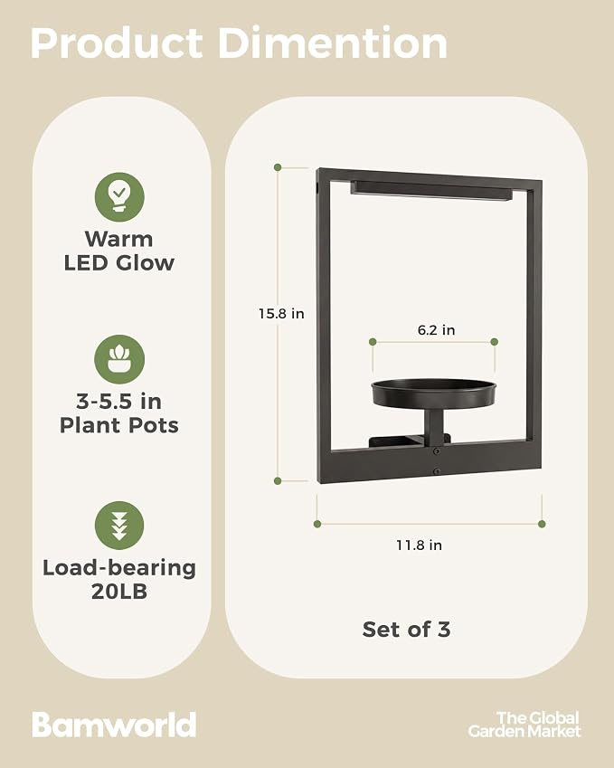 Bamworld Hanging Planters for Indoor Plants Wall Decor Outdoor Living Room - Image 2