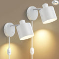 Lightess Plug in Sconce Set of Two, 350° Adjustable Dimmable Wall Light by LIGHTESS