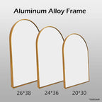 HARRITPURE 2Pcs Arched Bathroom Mirror ​Wall Mounted Mirror Aluminum Alloy Frame - Image 4