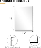 KOCUUY Black Bathroom Mirror, 18x24 Inch Rectangle Mirror - Image 8