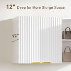 ChooChoo 3-Door Bathroom Wall Cabinet, Fluted Kitchen Wall Cabinet - Image 5