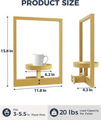 Bamworld Gold Plant Stand Indoor, Plant Hanger Wall Planters - Image 2