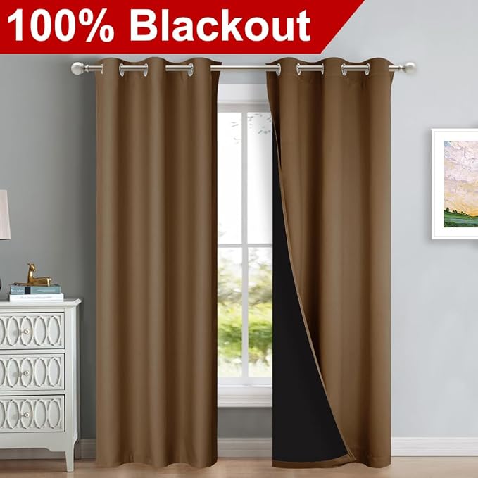 NICETOWN Full Shade Curtain Panels, Pair of Thermal Insulated & Energy - Image 2