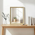 Oak Wood Effect Framed Wall Mirror, 16x20 Rectangle Mirror, by Ultrue