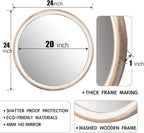 Reflinto 24 Inch Rustic Farmhouse Round Wall Mirror - Image 3