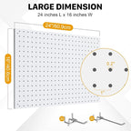 Peg Board, 4 Pack Metal Pegboard Panels White Pegboards Wall Organizer - Image 3