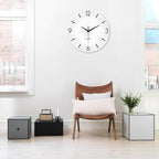 XFM Modern Simple Wall Clock 12 Inch Silent Wall Clocks Battery Operated White - Image 3