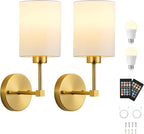 Battery Operated Wall Sconce Set of Two, Wireless Rechargeable Wall Light - Image 9
