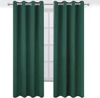 LEMOMO Blackout Curtains 52 x 120 Inch Long Dark Green Curtains Set of 2 Panels - Image 2