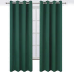 LEMOMO Blackout Curtains 52 x 90 Inch Long Dark Green Curtains Set of 2 Panels - Image 2