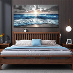 hyidecorart Blue Sea Waves Wall Pictures Framed Wall Art - Image 6