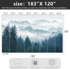 -Foggy Forest Pine Scenery Fabric Wallpaper Living Room Bedroom Bathroom - Image 4
