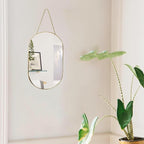 Oval Wall Mirror with Lanyard, High Definition Bathroom Mirror - Image 3