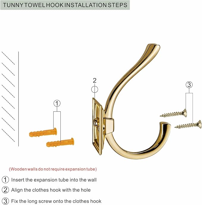 TUNNY 5 Pack Antique Design Wall Hanging Coat Hooks - Image 3