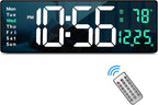 Digital Wall Clock Large Display, Auto Brightness Dimmer Reloj De Pared by Abovsare