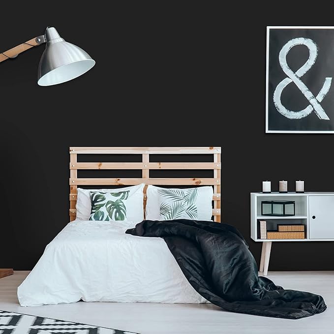 practicalWs 15.7 inch x 590.5 inch Solid Color Black Wallpaper Self Adhesive - Image 2