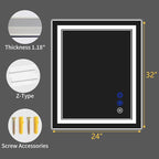 32"x24" LED Bathroom Mirror - Image 9
