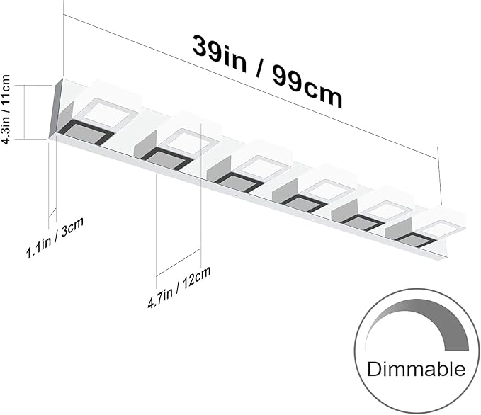 Ralbay Modern Chrome Bathroom Vanity Lights Dimmable 6 Lights Acrylic Stainless - Image 2