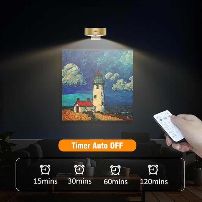 6-Pack Battery Operated Picture Light Magnetic Painting Light - Image 3