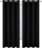 LEMOMO Blackout Curtains 52 x 120 Inch Long Black Curtains Set of 2 Panels Room - Image 2