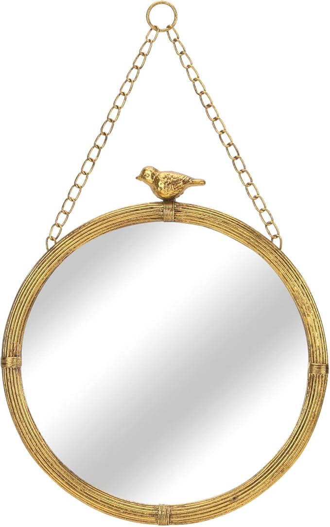 NIKKY HOME 11 Inch Decorative Small Hanging Mirrors Vintage Round Metal Framed by NIKKYHOME