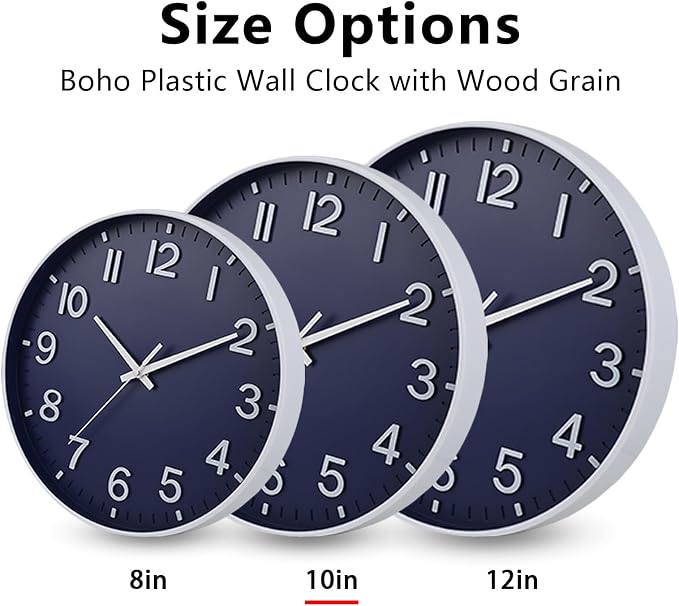 HZDHCLH Wall Clocks Battery Operated, Wall Clock Navy Blue, 10 inch Wall Clock - Image 5