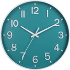 HZDHCLH Teal Wall Clocks Battery Operated, 12 inch Silent Non Ticking Modern by HZDHCLH