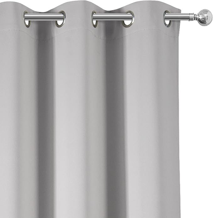 LEMOMO Light Grey Blackout Curtains 34 x 54 Inch Length/Set of 2 Curtain - Image 7