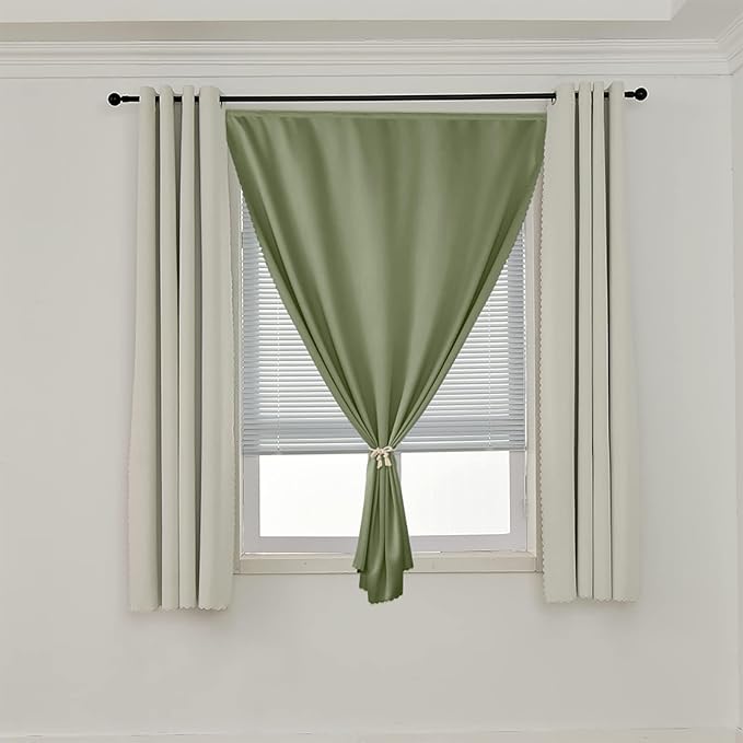 AJAZZ 100% Black Out Curtains Adhesive Blackout Temporary Curtain Rod No - Image 7
