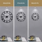 LEIKE Large Wall Clock, Non Ticking, Battery-Operated, Rustic Round Modern - Image 5