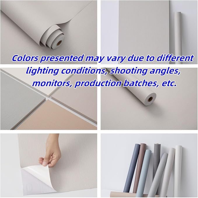 Haimin Fabric Wallpaper Textured Contact Paper Peel and Stick Faux Linen Wall - Image 3