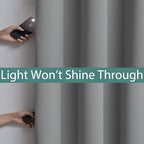 Yakamok Gray 100% Blackout Curtains Energy Saving Thermal Insulated 2 Thick - Image 3