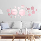 Shappy 32 Pcs Acrylic Mirror Wall Stickers Removable Round Wall Decal Circle - Image 6