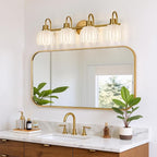 4-Light Bathroom Light Fixtures, Vintage Bathroom Vanity Lighting Fixtures Over - Image 7
